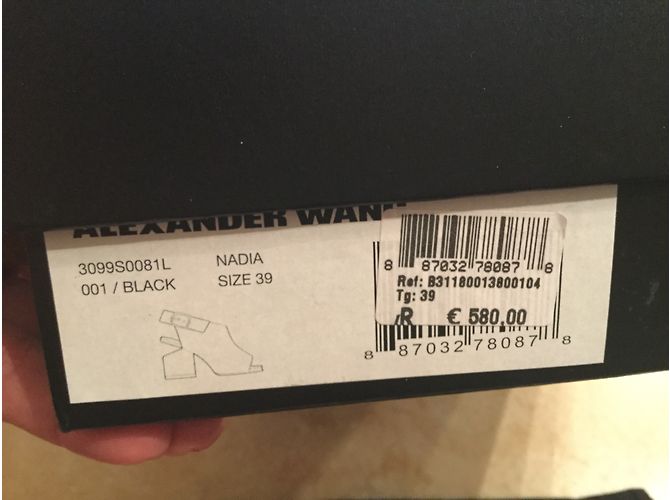 Sandali Alexander Wang in scamosciato nero con tacco 8cm - vista 6