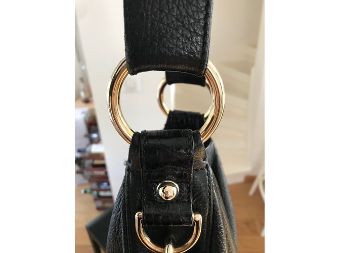 Borsa a tracolla Gucci in pelle nera Nero - vista 4