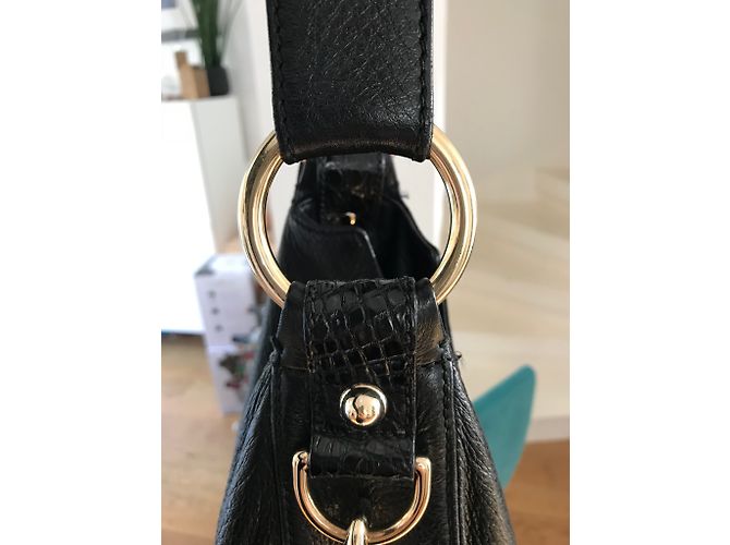 Borsa a tracolla Gucci in pelle nera Nero - vista 5