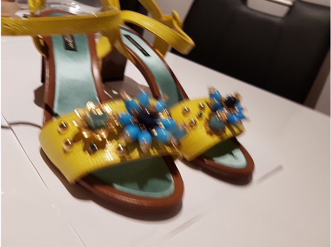 Dolce & Gabbana sandali in pelle di coccodrillo con conchiglie - vista 10