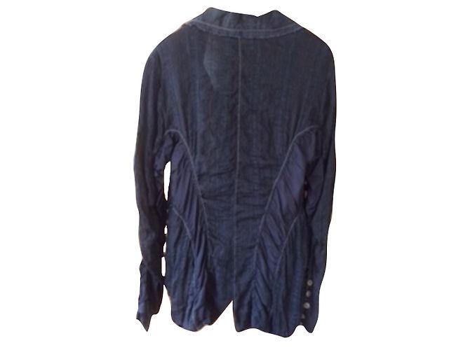 Autre Marque Giacca Tricot Chic Blu Navy in Viscosa - vista 2