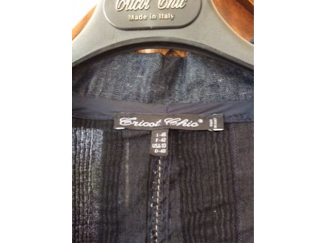 Autre Marque Giacca Tricot Chic Blu Navy in Viscosa - vista 7