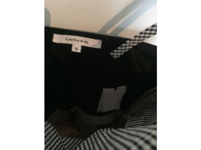 Vestido Carven estampado vichy de algodón y lino - vista 3