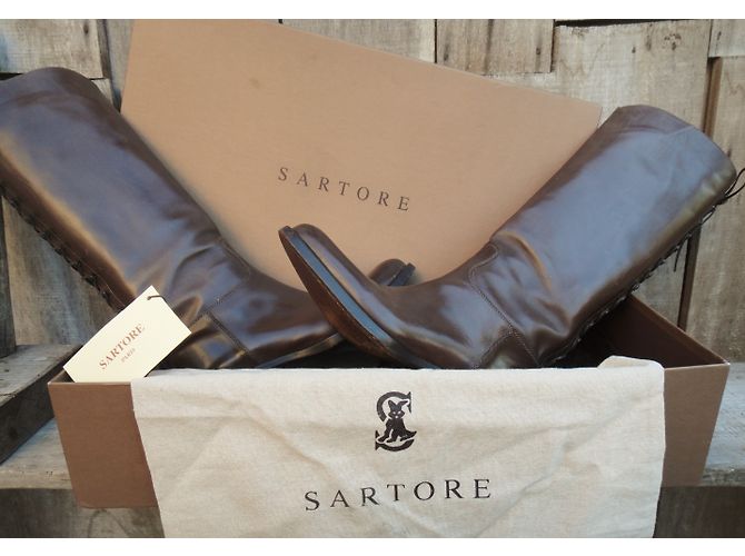 Botas de montar Sartore en piel marrón Castaño - vista 10