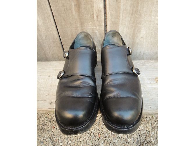 Gucci Zapatos Double Monk Strap de Cuero Negro - vista 4