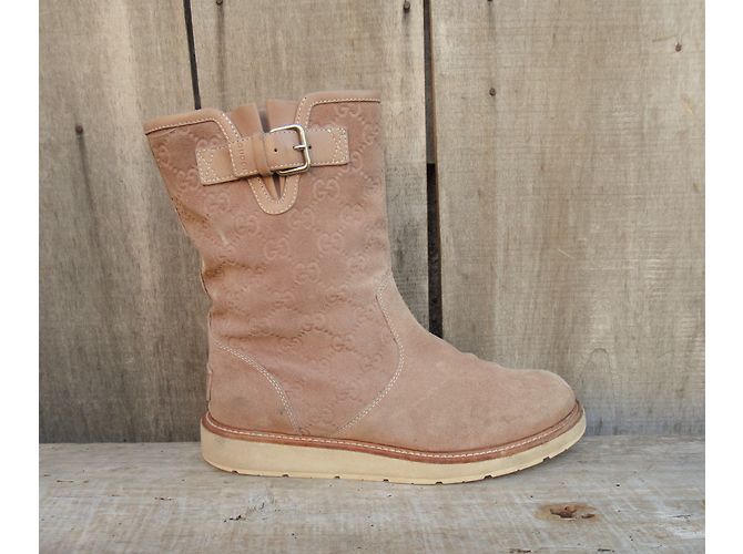 Botines Gucci Beige de Gamuza - Ansicht 3