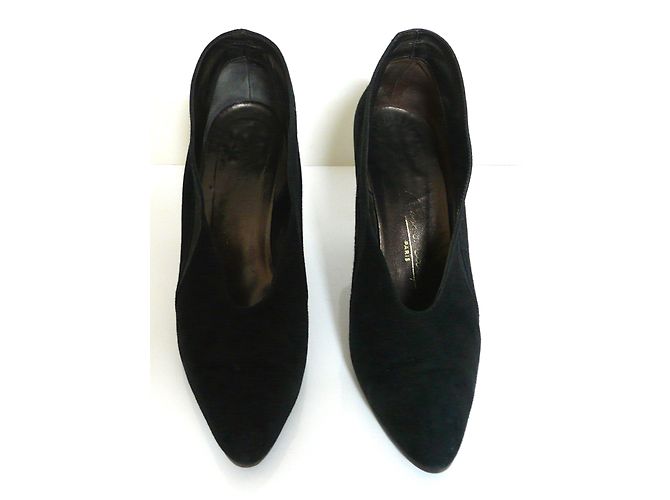 Autre Marque Décolleté René Caty in scamosciato e grosgrain neri Nero - vista 2