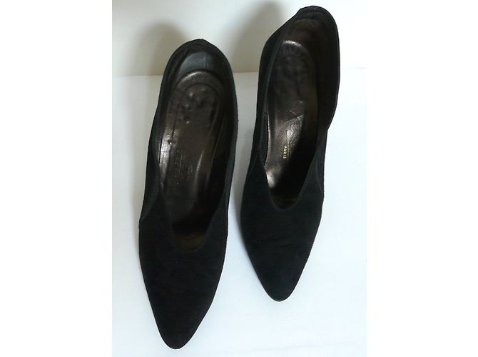 Autre Marque Décolleté René Caty in scamosciato e grosgrain neri Nero - vista 6