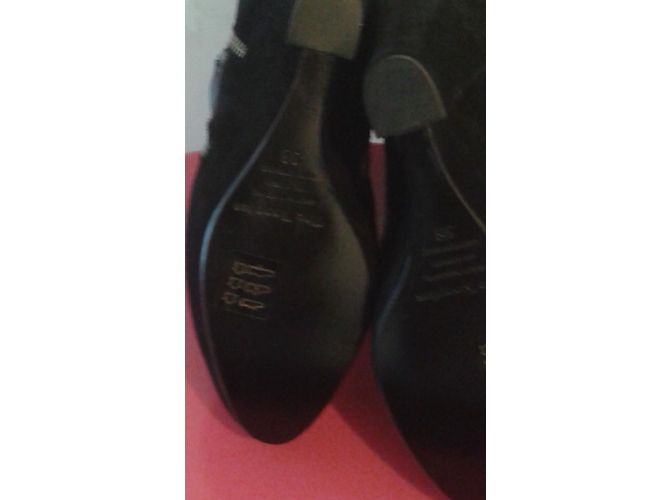 Stivaletti con zeppa in suede nero The Kooples - vista 4