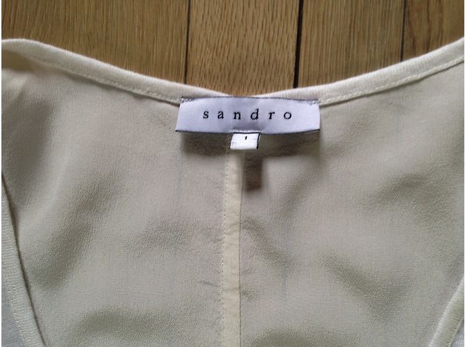 Top Sandro de seda e viscose branco e creme Carne - vista 3