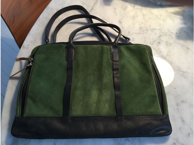 Autre Marque Borsa da viaggio in scamosciato verde - vista 2