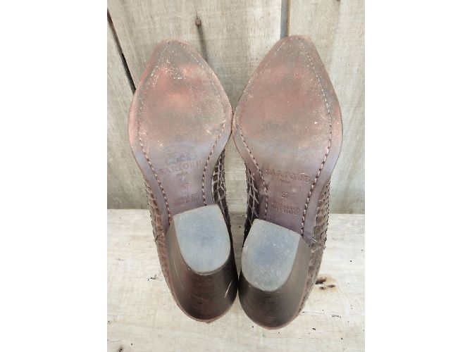 Botines Sartore de piel de lagarto marrón Castaño - vista 6
