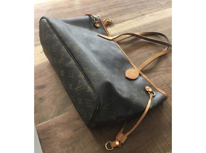 Neverfull Louis Vuitton Bolsos de mano Marrón claro Marrón oscuro - vista 2