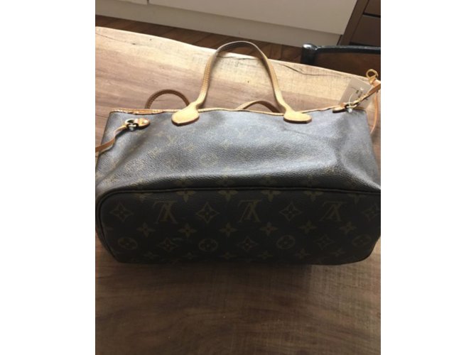 Neverfull Louis Vuitton Bolsos de mano Marrón claro Marrón oscuro - vista 3