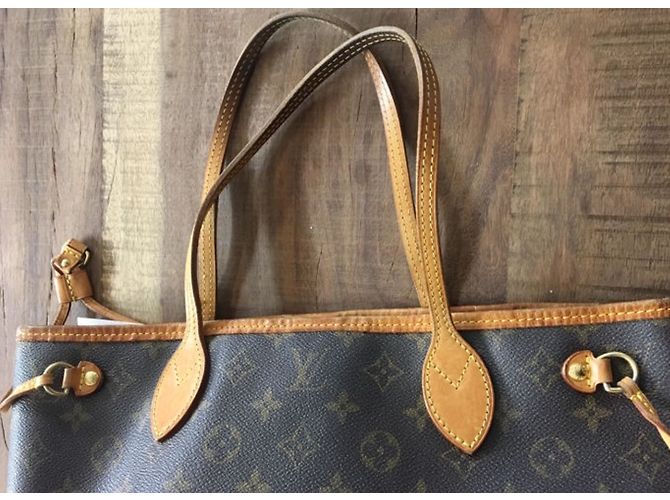 Neverfull Louis Vuitton Bolsos de mano Marrón claro Marrón oscuro - vista 4