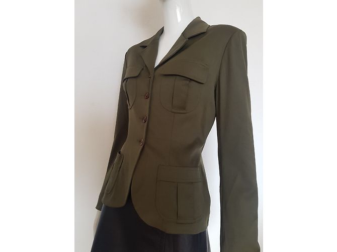 Plein Sud Wolljacke Grün Khaki - Ansicht 3