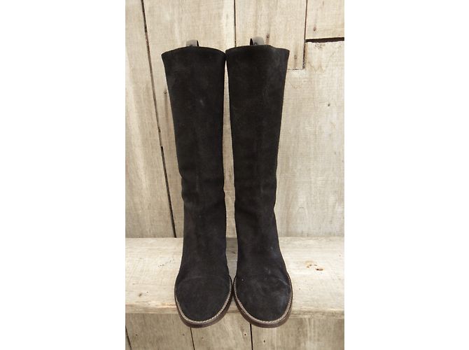 Botas Marni Camargaise Negras de Gamuza Negro - vista 4