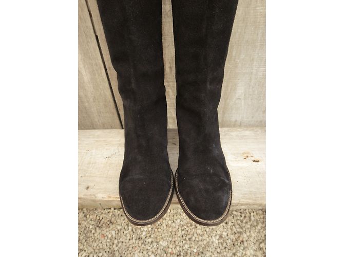 Botas Marni Camargaise Negras de Gamuza Negro - vista 5