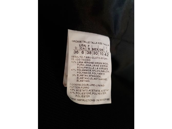 Autre Marque I BLUES Jacke aus Wolle mit Ledergürtel Schwarz - Ansicht 10