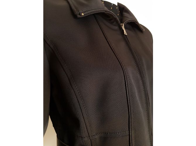Autre Marque I BLUES Jacke aus Wolle mit Ledergürtel Schwarz - Ansicht 5