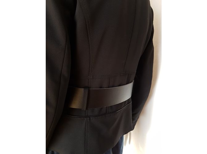 Autre Marque I BLUES Jacke aus Wolle mit Ledergürtel Schwarz - Ansicht 7