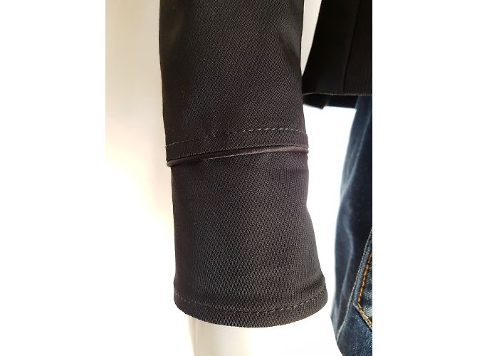 Autre Marque I BLUES Jacke aus Wolle mit Ledergürtel Schwarz - Ansicht 8