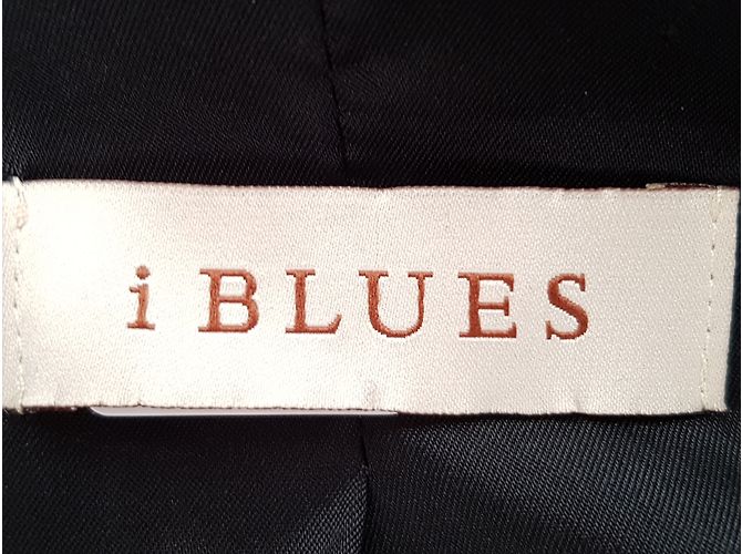 Autre Marque I BLUES Jacke aus Wolle mit Ledergürtel Schwarz - Ansicht 9