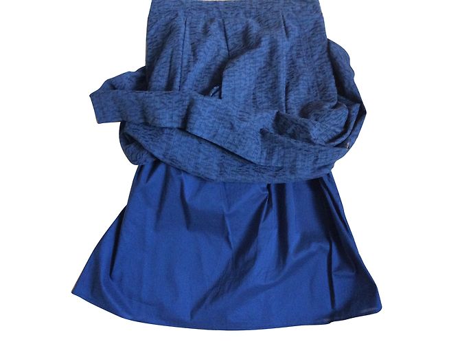 Falda Comptoir Des Cotonniers Azul Marino de Algodón Talla 36 - vista 2