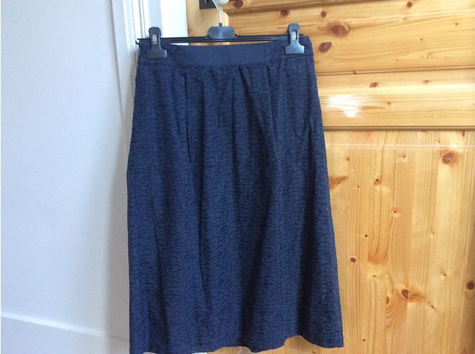 Falda Comptoir Des Cotonniers Azul Marino de Algodón Talla 36 - vista 4