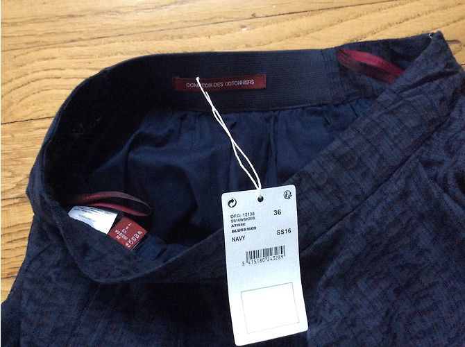 Falda Comptoir Des Cotonniers Azul Marino de Algodón Talla 36 - vista 8