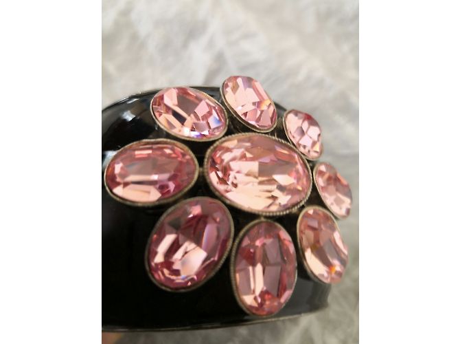Bracciale Chanel Fiore in Resina Nero Rosa - vista 8