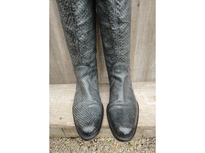 Sartore Stiefel aus grauem Pythonleder - Ansicht 5