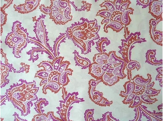 Autre Marque Top de seda satinada rosa y naranja Blanco roto - vista 4