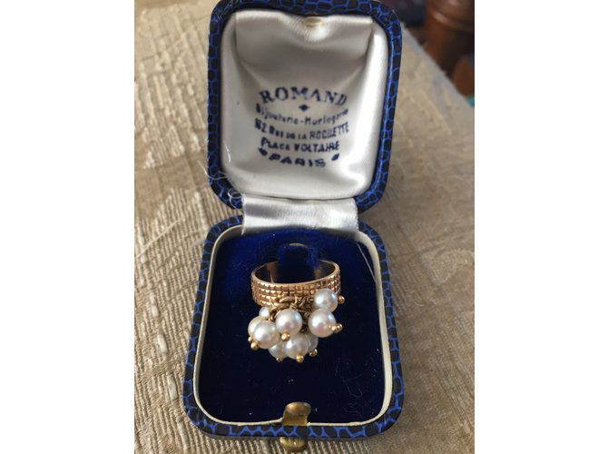 Autre Marque Goldring mit feinen Perlen Golden - Ansicht 3