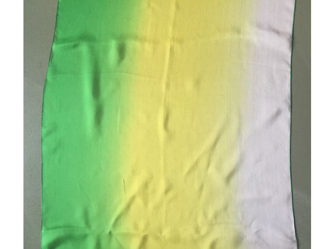 Autre Marque Sciarpa in chiffon di seta Tie Dye Rosa Verde Giallo - vista 3