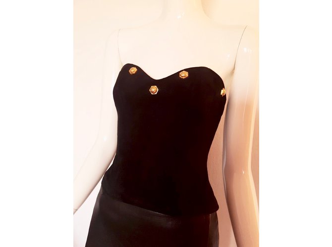 Bustier Jitrois de ante negro - vista 7