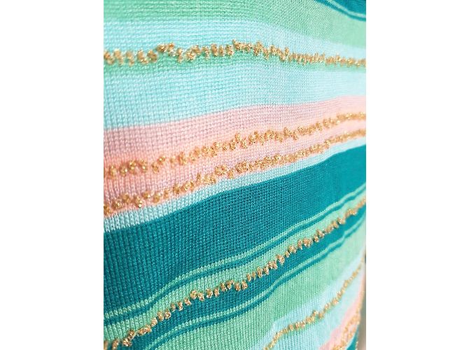 Top Georges Rech Verde e Blu in Rayon - vista 5