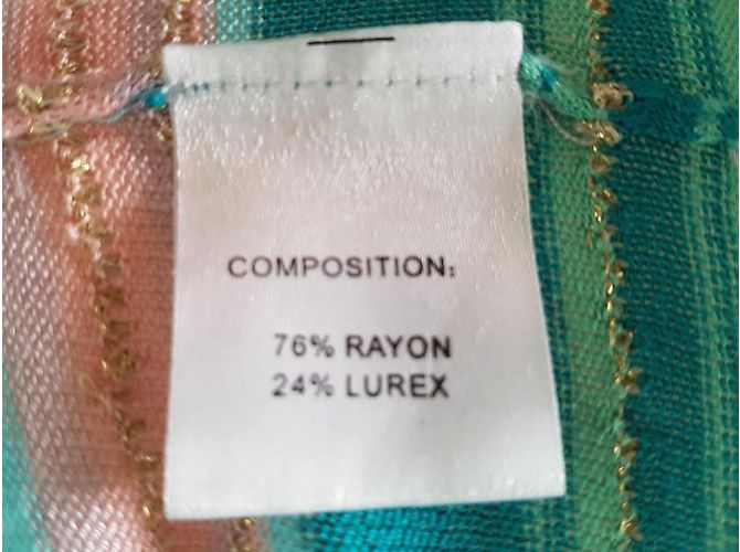 Top Georges Rech Verde e Blu in Rayon - vista 7