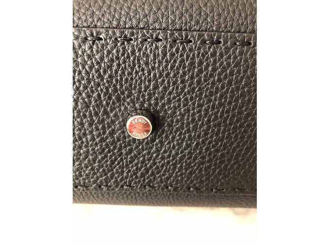 Borsa a mano Fendi Roman in pelle nera Nero - vista 4