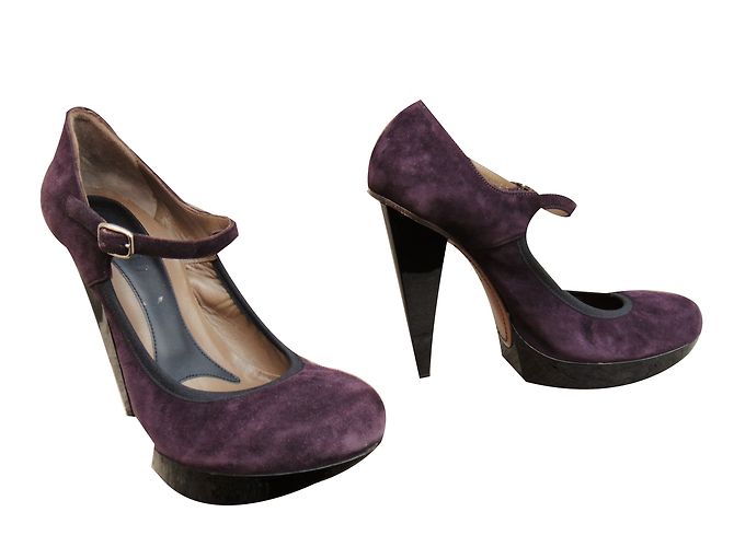 Décolleté Marni in velluto viola 38.5 Porpora - vista 2