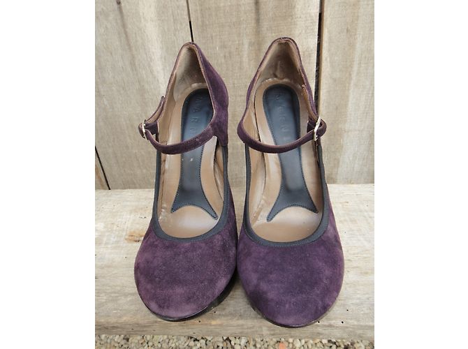 Décolleté Marni in velluto viola 38.5 Porpora - vista 4