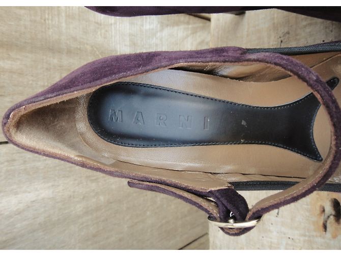 Décolleté Marni in velluto viola 38.5 Porpora - vista 5