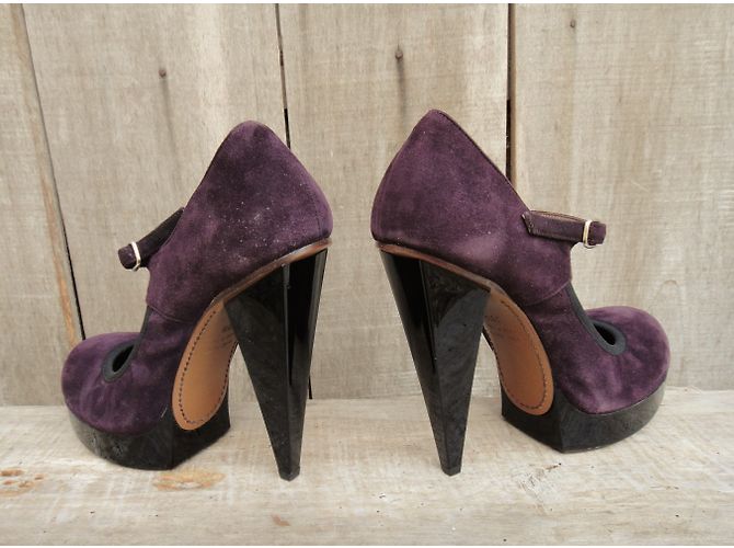 Décolleté Marni in velluto viola 38.5 Porpora - vista 6