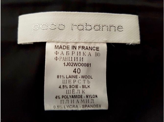 Saia preta salpicada Paco Rabanne de couro e seda Preto - vista 8