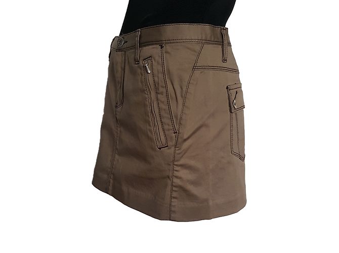 Gonna Diesel Marrone Cotone Marrone scuro - vista 2