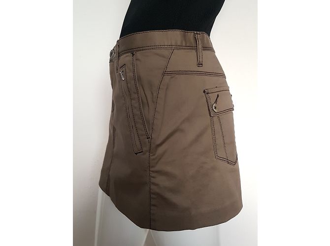 Gonna Diesel Marrone Cotone Marrone scuro - vista 3