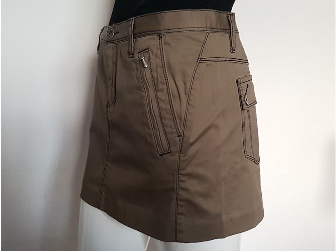 Gonna Diesel Marrone Cotone Marrone scuro - vista 4