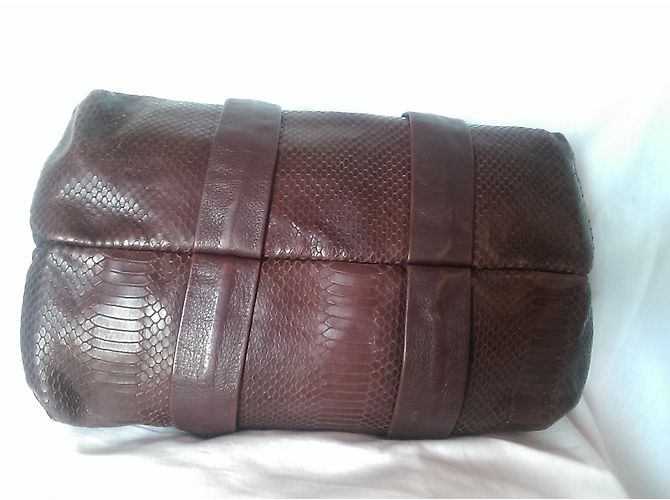 Furla Handtasche aus Leder Python Muster Dunkel Aubergine - Ansicht 3