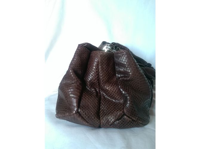 Furla Handtasche aus Leder Python Muster Dunkel Aubergine - Ansicht 5