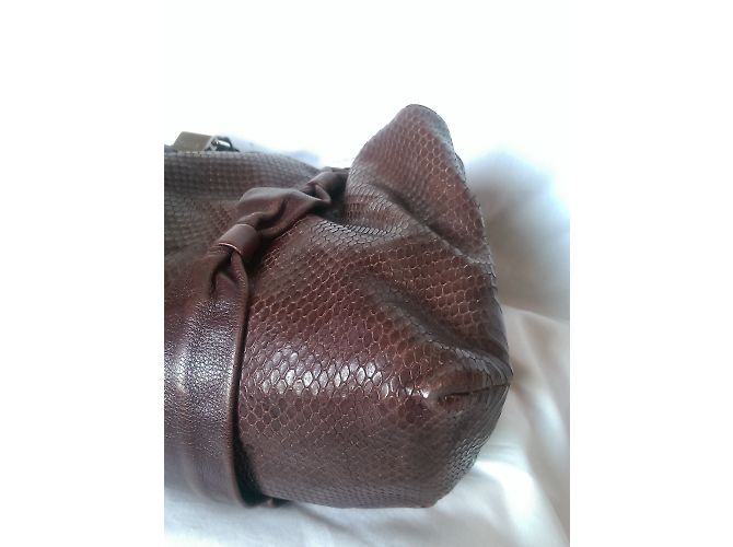 Furla Handtasche aus Leder Python Muster Dunkel Aubergine - Ansicht 6